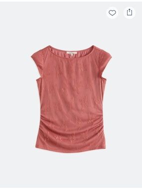 NWT Les Serein Rilley Stretch Lace Tee | Size Medium | Coral | Stitch Fix